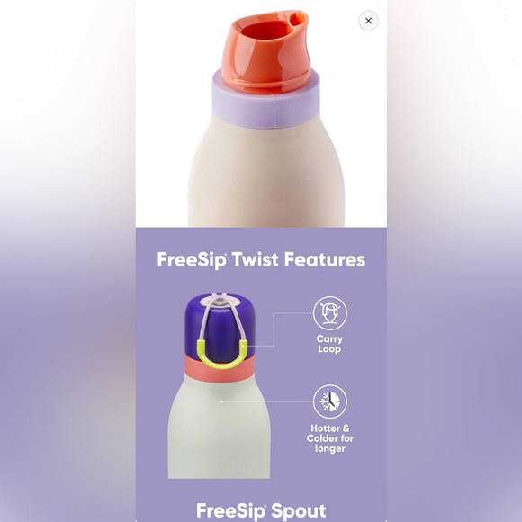 Owala Insulated Water Bottle - Cream and Peach - Picture 3 of 8